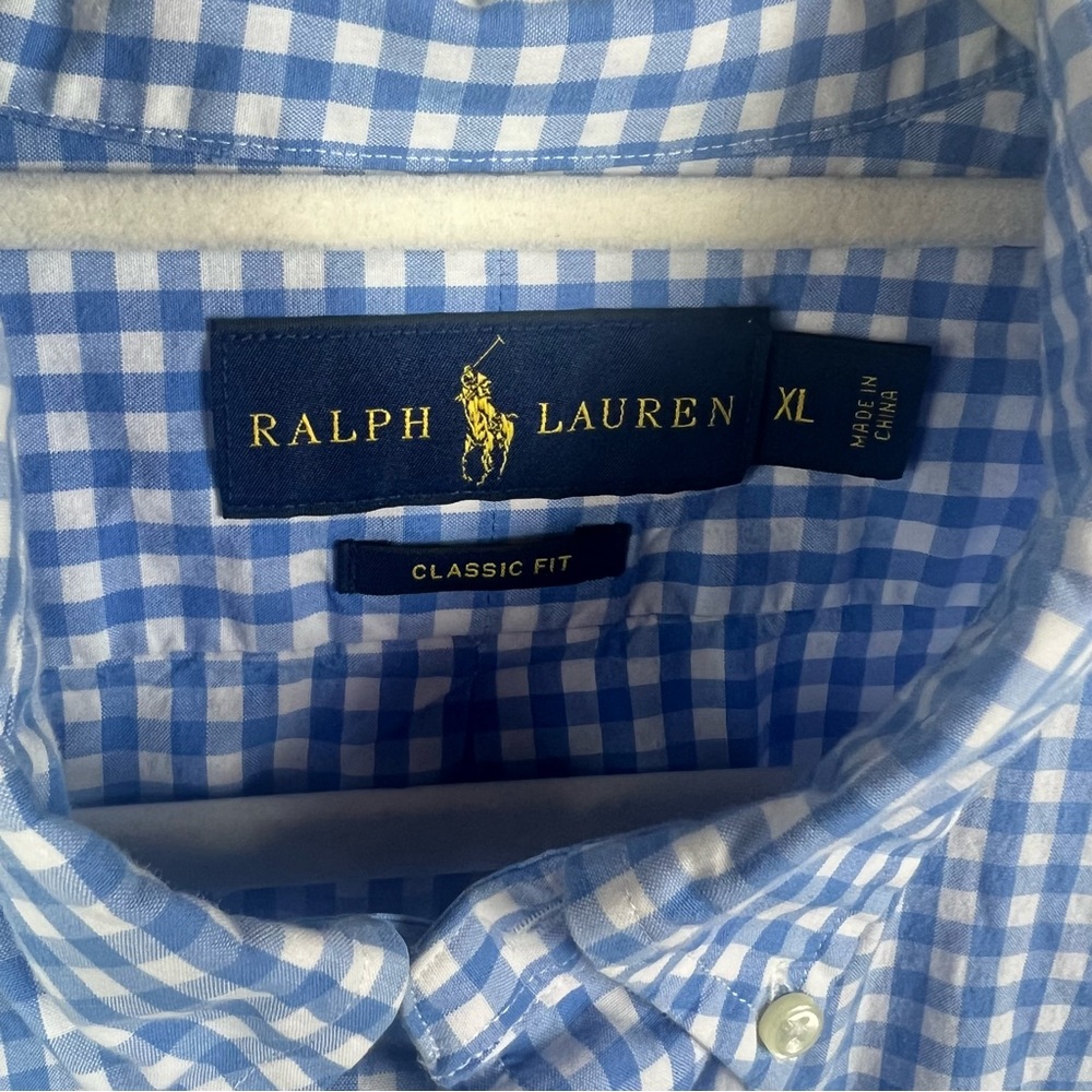 Ralph Lauren Blue Gingham Men's Shirt - Picture 4 of 8